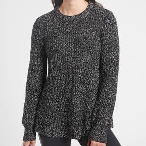 Athleta Black and White Crew Neck Sweater